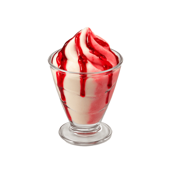 Copa helado menú Nata y Fresa